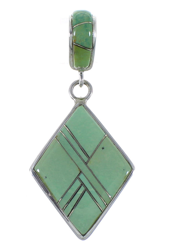 Southwest Turquoise Inlay Silver Pendant EX44342